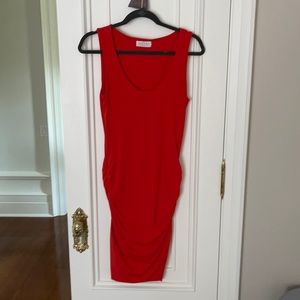 Sexy Red Ruched-side dress